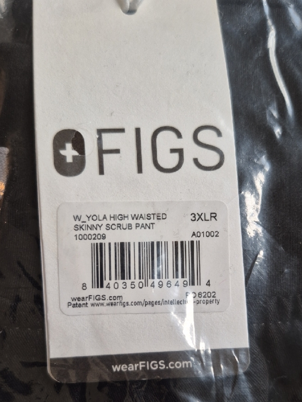 Figs Black High Waisted Yola Scrub Pants - Picture 7 of 9